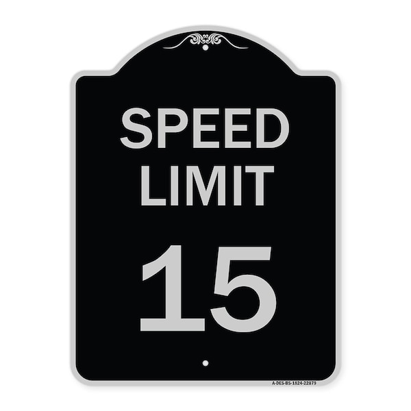 Speed Limit 15 Mph Heavy-Gauge Aluminum Architectural Sign, 24" x 18", BS-1824-22879